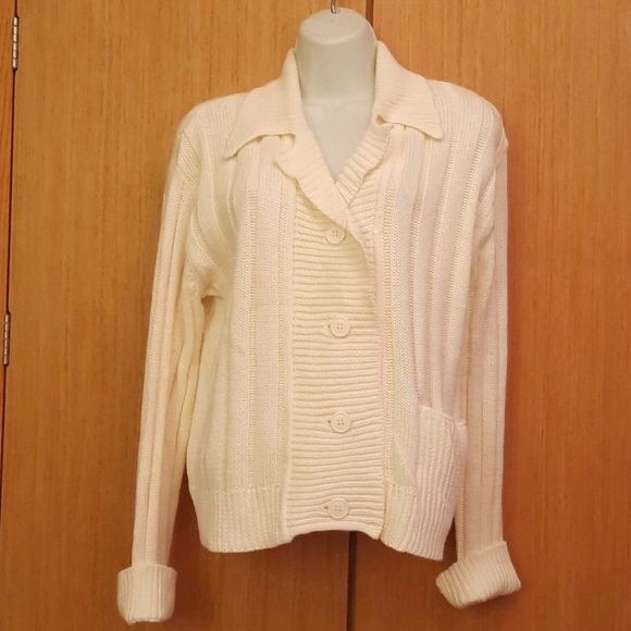 Newport News Sweaters - Cream Cardigan SZ M by Newport News.